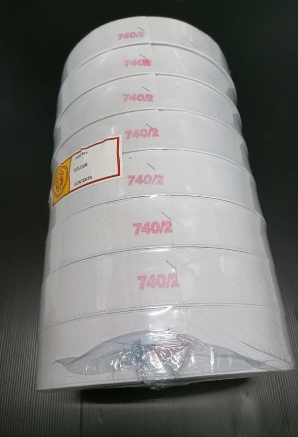 ยางยืด เบอร์ 740/2 สีขาว ดีมาก
