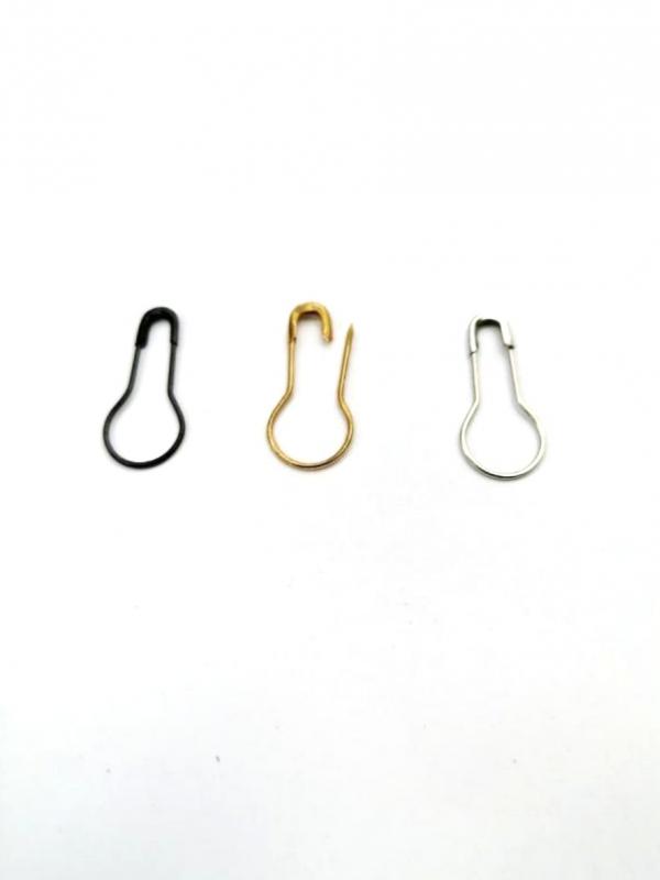 เข็มกลัด ซ่อนปลาย ทรงน้ำเต้า ( เหล็ก )  ดำ  ทองเงา  เงิน  CALABASH PINS