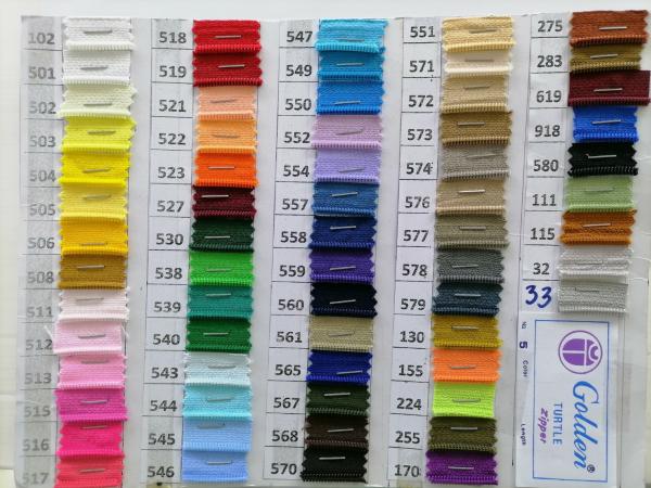 แผงสี ซิป ไนล่อน #5 